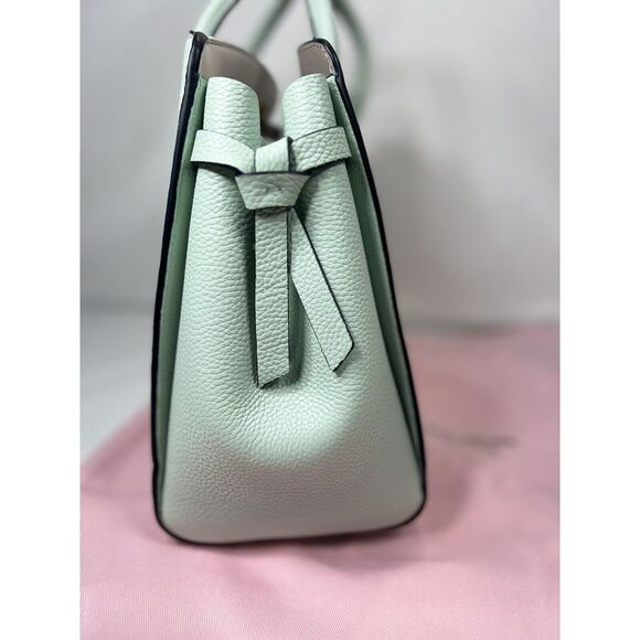 New Kate Spade Knott Pebble Leather Large Satchel Chrystal Blue / Dust bag - Picture 8 of 16